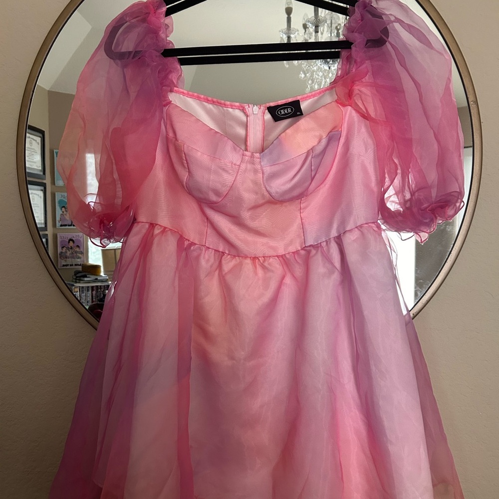 Cider Pink Tule Mini Dress